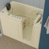 Safe Premier Series 30 in. L x 52 in. W Right Side Drain Combination Jetted Bathtub in Biscuit with Fast Fill Faucet Set