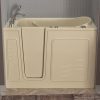 Safe Economy Series 30 in. L x 53 in. W Whirlpool Jetted Bathtub with Left Drain in Biscuit with Powered Fast Drain