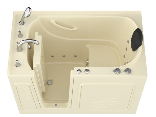 Safe Premier 52 in x 30 in Left Drain Quick FIll Walk-In Whirlpool Tub with Fast Drain Biscuit