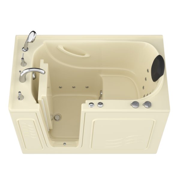Safe Premier 52 in x 30 in Left Drain Quick FIll Walk-In Whirlpool Tub with Fast Drain Biscuit
