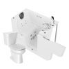 Universal 52 in. x 29 in. Right Drain Combination Jetted Bathtub in White with Rounded Toilet and Soft Close Lid