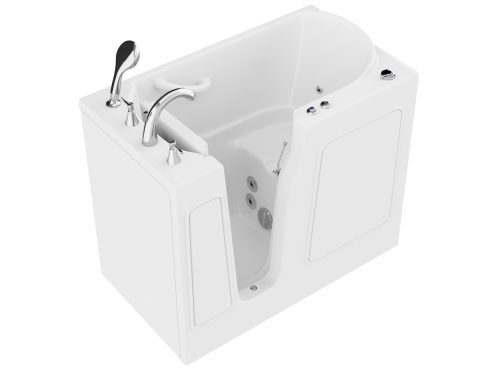 nflay84y7yffd3u0pbh7 HD Series 46 in. Left Drain Quick Fill Walk-In Whirlpool Bath Tub with Powered Fast Drain in White