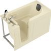 Safe Premier Series 30 in. L x 59 in. W Left Side Drain Soaker Bathtub in Biscuit with Fast Filling Faucet Set