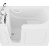 Universal Collection 26 in. L x 53 in. W Left Side Drain Soaker Bathtub in White with Fast Filling Faucet Set