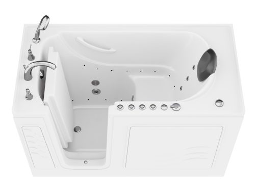 Safe Premier Series 30 in. L x 59 in. W Left Side Drain Combination Jetted Bathtub in White with Microbubbles Technology