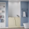 Universal Collection 26 in. L x 46 in. W Right Side Drain Air Jetted Bathtub in Biscuit with Fast Filling Faucet Set