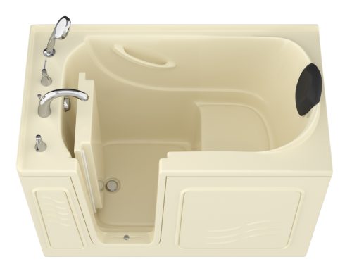 Safe Premier 52 in x 30 in Left Drain Quick FIll Walk-In Soaking Tub Biscuit
