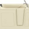 Safe Premier Series 30 in. L x 52 in. W Right Side Drain Soaker Bathtub in Biscuit with Fast Filling Faucet Set