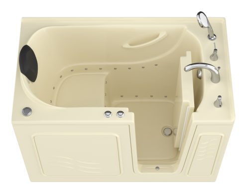 Safe Deluxe 52 in x 30 in Right Drain Quick FIll Walk-In Air Tub Biscuit
