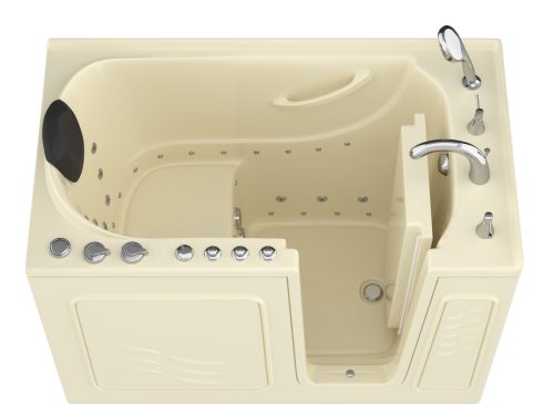 Safe Deluxe 52 in x 30 in Right Drain Quick FIll Walk-In Dual Tub with Fast Drain Biscuit