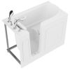 Universal Collection 26 in. L x 53 in. W Left Side Drain Soaker Bathtub in White with Fast Filling Faucet Set