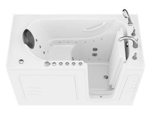 Safe Premier Series 30 in. L x 59 in. W Right Side Drain Combination Jetted Bathtub in White with Microbubbles Jet