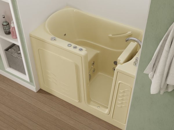 Universal Collection 30 in. L x 52 in. W Whirlpool Jetted Bathtub with Right Drain in Biscuit with Powered Fast Drain