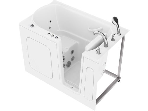 pnm46olrbeifjzhksvh3 HD Series 54 in. Right Drain Quick Fill Walk-In Whirlpool Bath Tub with Powered Fast Drain in White