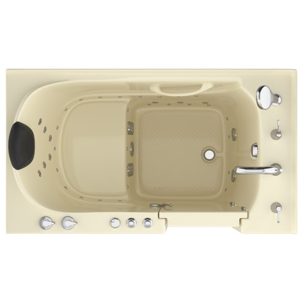 Safe Premier 52 in x 30 in Right Drain Quick FIll Walk-In Dual Tub with Fast Drain Biscuit