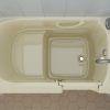 Safe Premier Series 30 in. L x 52 in. W Right Side Drain Soaker Bathtub in Biscuit with Fast Filling Faucet Set