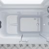 Universal Collection 27 in. L x 47 in. W Right Side Drain Soaker Bathtub in White with Fast Filling Faucet Set