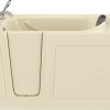 Safe Premier Series 30 in. L x 59 in. W Left Side Drain Soaker Bathtub in Biscuit with Fast Filling Faucet Set