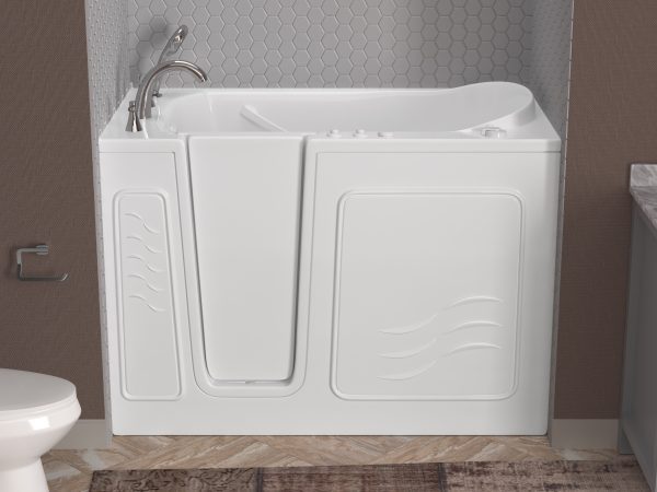 Safe Economy 52 in x 30 in Left Drain Quick FIll Walk-In Dual Tub White