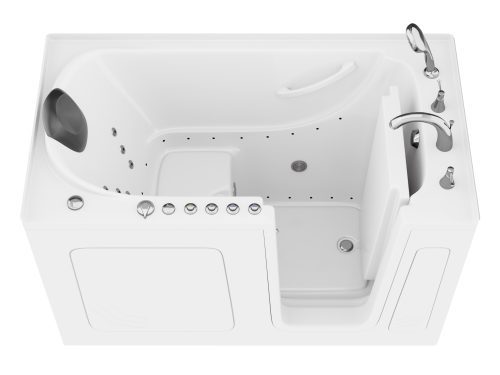 Safe Premier Series 32 in. L x 60 in. W Right Side Drain Combination Jetted Bathtub in White with Microbubbles Jet
