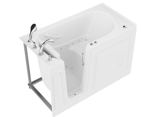 q4zccyrneskzsad1qdhx Universal Collection 30 in. L x 59 in. W Left Side Drain Air Jetted Bathtub in White with Aroma and Chroma Therapy