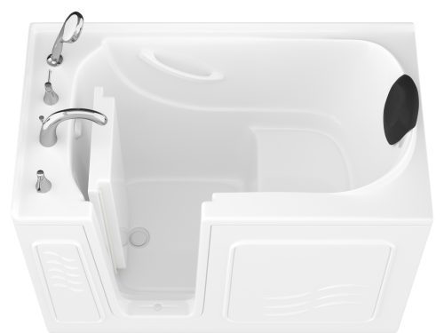 Safe Deluxe 52 in x 30 in Left Drain Quick FIll Walk-In Soaking Tub White