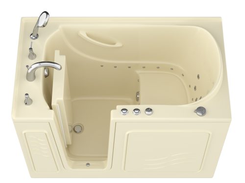 Safe Economy 52 in x 30 in Left Drain Quick FIll Walk-In Dual Tub Biscuit