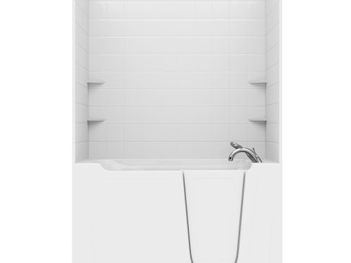 r0hgntr7ot68fritdomq Nova Heated Series 36 in. L x 60 in. W Right Drain Air Jetted Bathtub in White with 6 in. Tile Shower Wall Kit