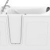 Safe Premier Series 30 in. L x 52 in. W Left Side Drain Air Jetted Bathtub in White with Fast Filling Faucet Set