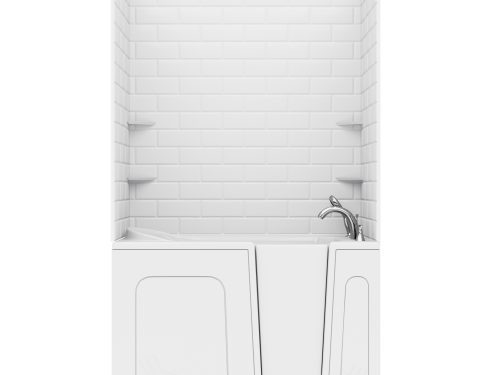 rhjpfw7is1k606c4rslw Rampart Wall Series 30 in. L x 54 in. W Right Drain Whirlpool and Air Bathtub in White with 5x10 in. Tile Walll Kit