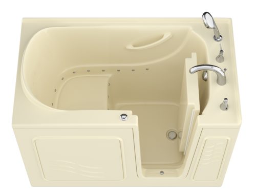 Safe Economy 52 in x 30 in Right Drain Quick FIll Walk-In Air Tub Biscuit