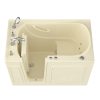 Safe Economy Series 30 in. L x 53 in. W Whirlpool Jetted Bathtub with Left Drain in Biscuit with Powered Fast Drain