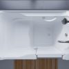 Universal Collection 36 in. L x 60 in. W Right Side Drain Soaker Bathtub in White with Fast Filling Faucet Set