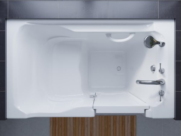 Universal Collection 36 in. L x 60 in. W Right Side Drain Soaker Bathtub in White with Fast Filling Faucet Set