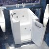 Universal Collection 32 in. L x 37 in. W Whirlpool Jetted Bathtub with Right Drain in White with Fast Fill Faucet Set