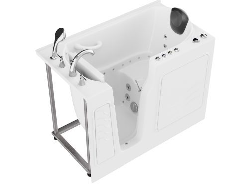 si7fgreue8prcmgra48o HD Series 52 in. Left Drain Quick Fill Walk-In Whirlpool and Air Bath Tub with Powered Fast Drain in White