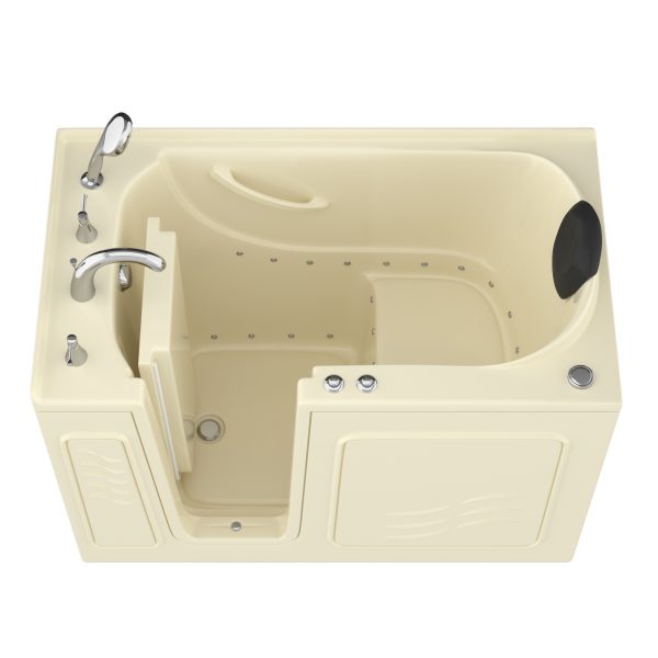 Safe Deluxe 52 in x 30 in Left Drain Quick FIll Walk-In Air Tub Biscuit