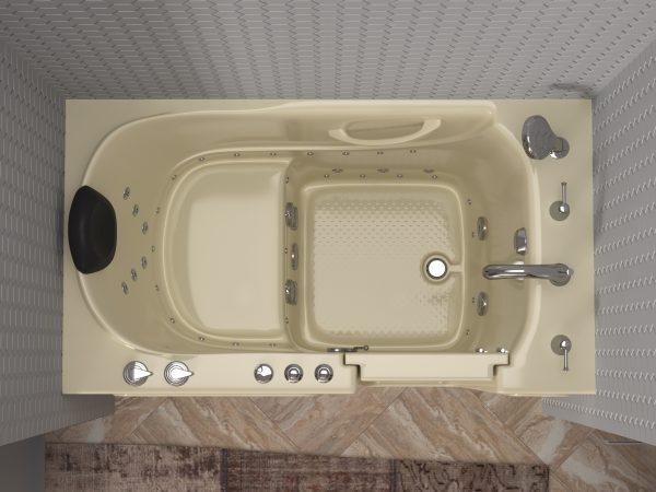 Safe Premier 52 in x 30 in Right Drain Quick FIll Walk-In Dual Tub with Fast Drain Biscuit