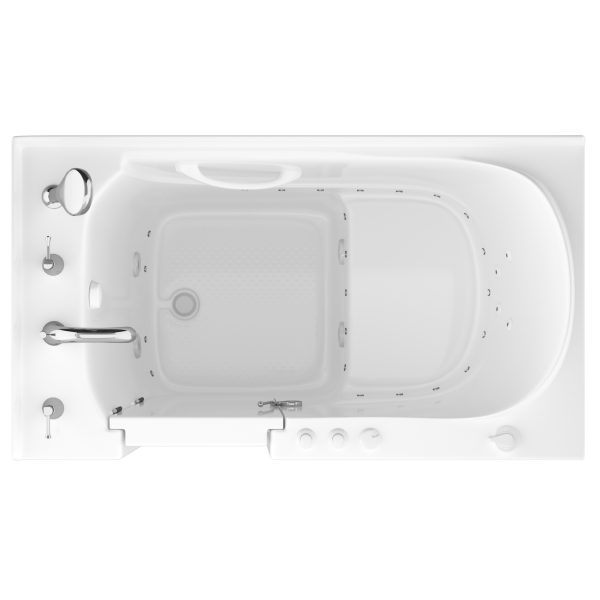Safe Economy 52 in x 30 in Left Drain Quick FIll Walk-In Dual Tub White