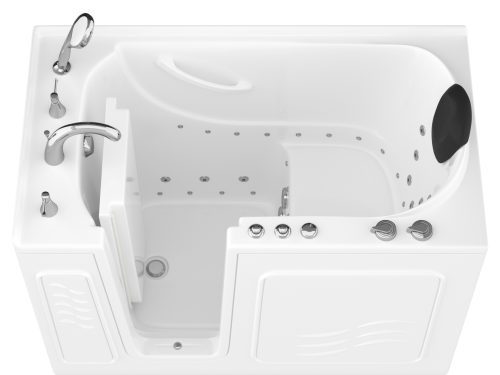 Safe Premier 52 in x 30 in Left Drain Quick FIll Walk-In Dual Tub with Fast Drain White