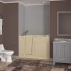 Safe Economy Series 30 in. L x 53 in. W Whirlpool Jetted Bathtub with Left Drain in Biscuit with Powered Fast Drain
