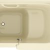Safe Premier Series 30 in. L x 59 in. W Left Side Drain Soaker Bathtub in Biscuit with Fast Filling Faucet Set