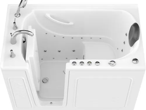 Safe Premier 53 in L x 30 in W Left Drain Walk-in Air and Whirlpool Bathtub in White