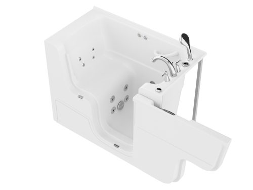 Universal Collection 29 in. L x 52 in. W Whirlpool Jetted Bathtub with Right Drain in White with Powered Fast Drain