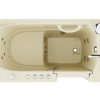 Universal Collection 26 in. L x 53 in. W Right Side Drain Combination Jetted Bathtub in Biscuit with Powered Fast Drain