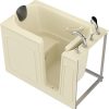 Safe Premier Series 30 in. L x 52 in. W Right Side Drain Soaker Bathtub in Biscuit with Fast Filling Faucet Set