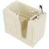 Universal Collection 26 in. L x 46 in. W Right Side Drain Air Jetted Bathtub in Biscuit with Fast Filling Faucet Set