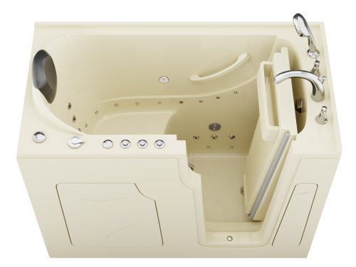 vjm2yzisijygah84wz2m Safe Premier 53 - 60 in x 28 in. Right Drain Air and Whirlpool Jetted Walk-in Tub in Biscuit