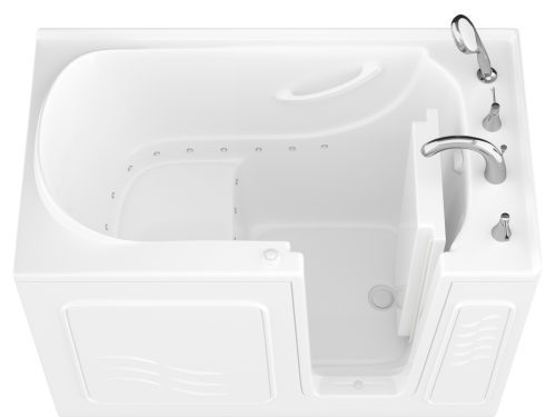 Safe Economy 52 in x 30 in Right Drain Quick FIll Walk-In Air Tub White