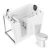 Universal 52 in. x 30 in. Left Drain Combination Jetted Bathtub in White with Elongated Toilet and Soft Close Lid